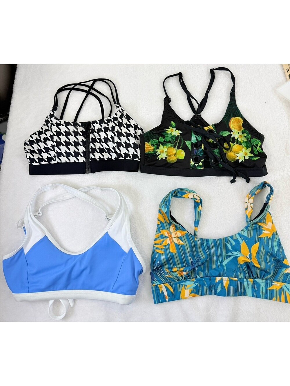 Venus Bikini Top Small Womens Lot 4 Black Floral